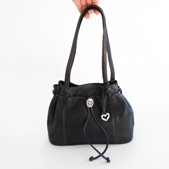 Brighton Bags Brighton Vintage Western Black Leather Bucket